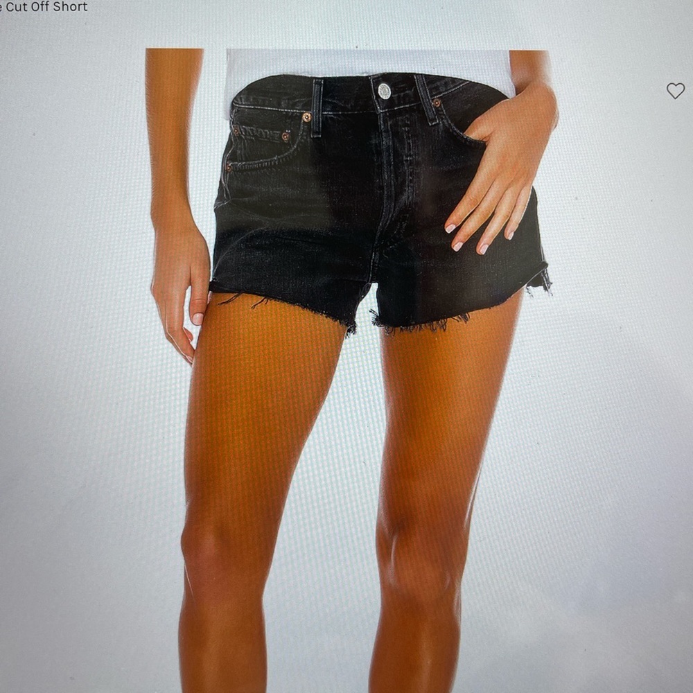 Agolde Black Cutoff Denim Jean Shorts